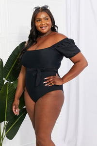 Thumbnail for Marina West Swim Salty Air Puff Sleeve One-Piece in Black