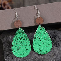 Thumbnail for Sequin PU Leather Wooden Dangle Earrings