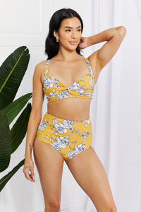 Thumbnail for Marina West Swim Take A Dip Twist High-Rise Bikini in Mustard