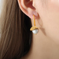 Thumbnail for 18K Gold-Plated Bead Dangle Earrings