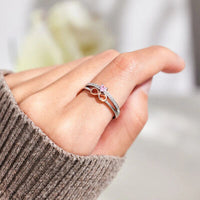 Thumbnail for Heart Number 8 Zircon Double-Layered Ring
