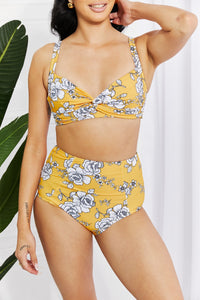 Thumbnail for Marina West Swim Take A Dip Twist High-Rise Bikini in Mustard