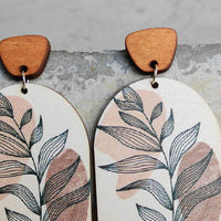 Thumbnail for Geometrical Shape Wooden Drop Earrings