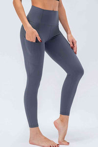 Thumbnail for Breathable Wide Waistband Active Leggings with Pockets