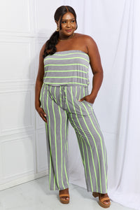 Thumbnail for Sew In Love Pop Of Color Full Size Sleeveless Striped Jumpsuit