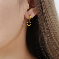 Thumbnail for 18K Gold-Plated Heart Drop Earrings