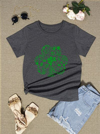 Thumbnail for Lucky Clover Round Neck T-Shirt