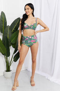Thumbnail for Marina West Swim Take A Dip Twist High-Rise Bikini in Sage