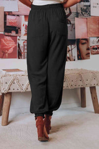 Thumbnail for Tied Long Joggers with Pockets
