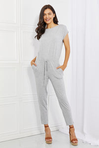 Thumbnail for Culture Code Comfy Days Full Size Boat Neck Jumpsuit in Grey