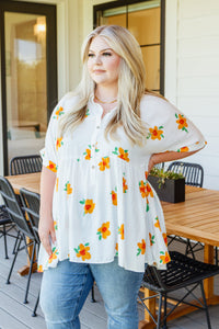 Thumbnail for Blissed Out Button Up Babydoll Tunic
