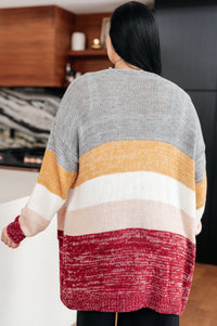 Thumbnail for Bring the Warmth Color Block Cardigan