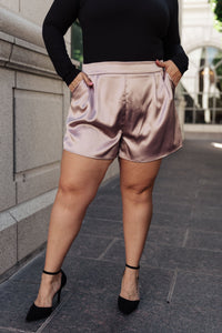Thumbnail for Champagne and Roses Satin Shorts