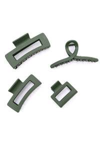 Thumbnail for Claw Clip Set of 4 in Forest Green