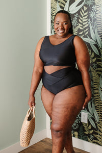 Thumbnail for Come Sail Away Swim Top In Black