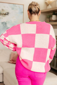 Thumbnail for Don't Stop Me Now Checkered Cardigan