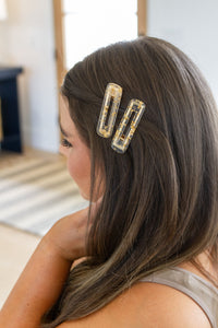 Thumbnail for Double Trouble 2 Pack Hair Clip in Gold Leaf