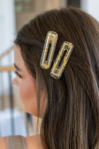 Thumbnail for Double Trouble 2 Pack Hair Clip in Gold Leaf