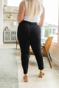 Thumbnail for Edith Mid Rise Classic Slim Jeans in Black