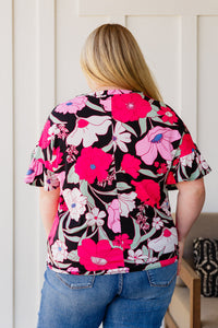 Thumbnail for Floral First Ruffle Sleeve Top