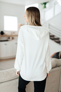 Thumbnail for Happier Now Henley Hoodie in Ivory