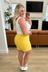 Thumbnail for Jenna High Rise Control Top Cuffed Shorts in Yellow