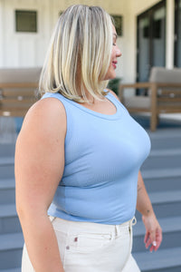 Thumbnail for Just One More Ribbed Tank in Light Blue