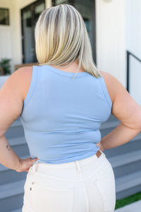 Thumbnail for Just One More Ribbed Tank in Light Blue