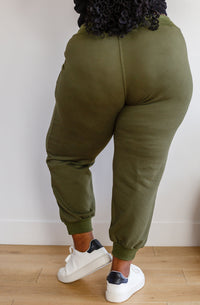 Thumbnail for Kick Back Distressed Joggers in Olive