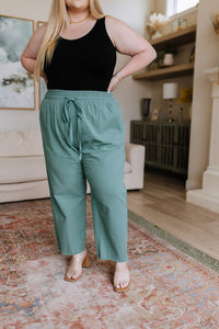 Thumbnail for Love Me Dearly High Waisted Pants in Jade