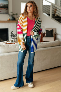 Thumbnail for Marquee Lights Striped Cardigan