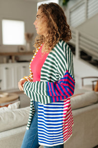 Thumbnail for Marquee Lights Striped Cardigan