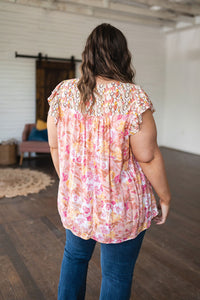 Thumbnail for Not So Serious Floral Blouse in Pink