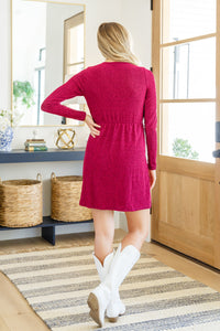 Thumbnail for Only You Surplice Neck Sparkle Knit Dress In Magenta