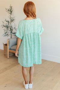 Thumbnail for Rodeo Lights Dolman Sleeve Dress in Mint Floral