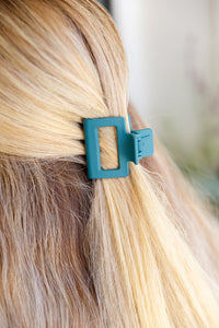 Thumbnail for Small Square Claw Clip in Matte Teal