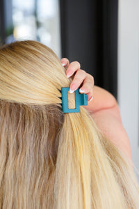 Thumbnail for Small Square Claw Clip in Matte Teal