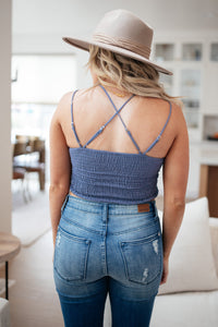 Thumbnail for Wild And Free Crop Top in Dusty Blue