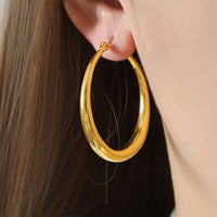 Thumbnail for 18K Gold-Plated Hoop Earrings