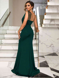 Thumbnail for Rhinestone One-Shoulder Formal Dress