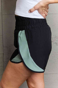 Thumbnail for Ninexis Put In Work High Waistband Contrast Detail Active Shorts