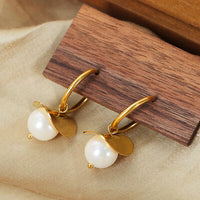 Thumbnail for 18K Gold-Plated Bead Dangle Earrings