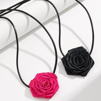Thumbnail for PU Leather Rope Rose Shape Necklace