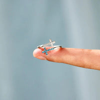Thumbnail for Zircon 925 Sterling Silver Double Cross Bypass Ring