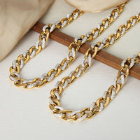 Thumbnail for Zircon Titanium Steel Chunky Chain Necklace