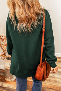 Thumbnail for Sequin Round Neck Dropped Shoulder Sweatshirt