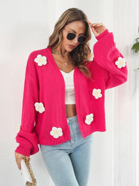 Thumbnail for Floral Open Front Long Sleeve Cardigan