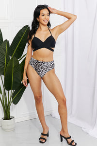 Thumbnail for Marina West Swim Summer Splash Halter Bikini Set in Black