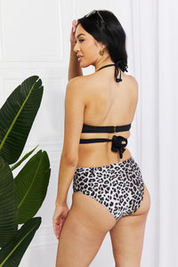Thumbnail for Marina West Swim Summer Splash Halter Bikini Set in Black