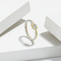 Thumbnail for 925 Sterling Silver Two Strand Twisted Knot Ring